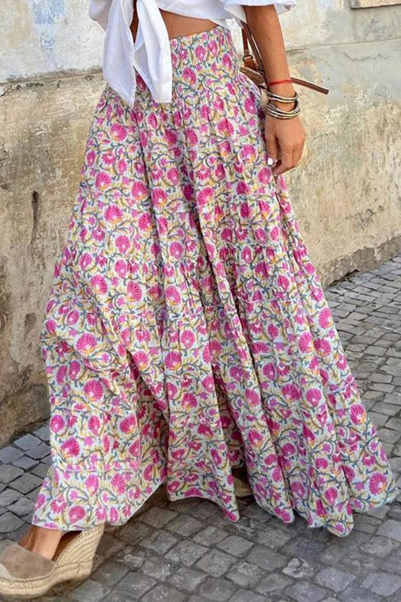 Variant image for Women's Maxi Skirt Bold Pattern Full-Length Elastic Waist-5
