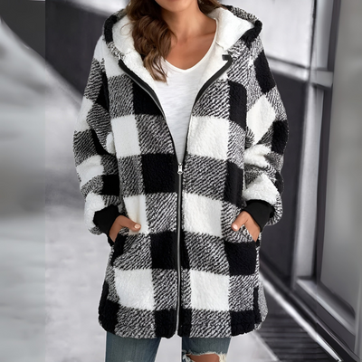 Andrea | Hooded Checked Fleece Shirt 1