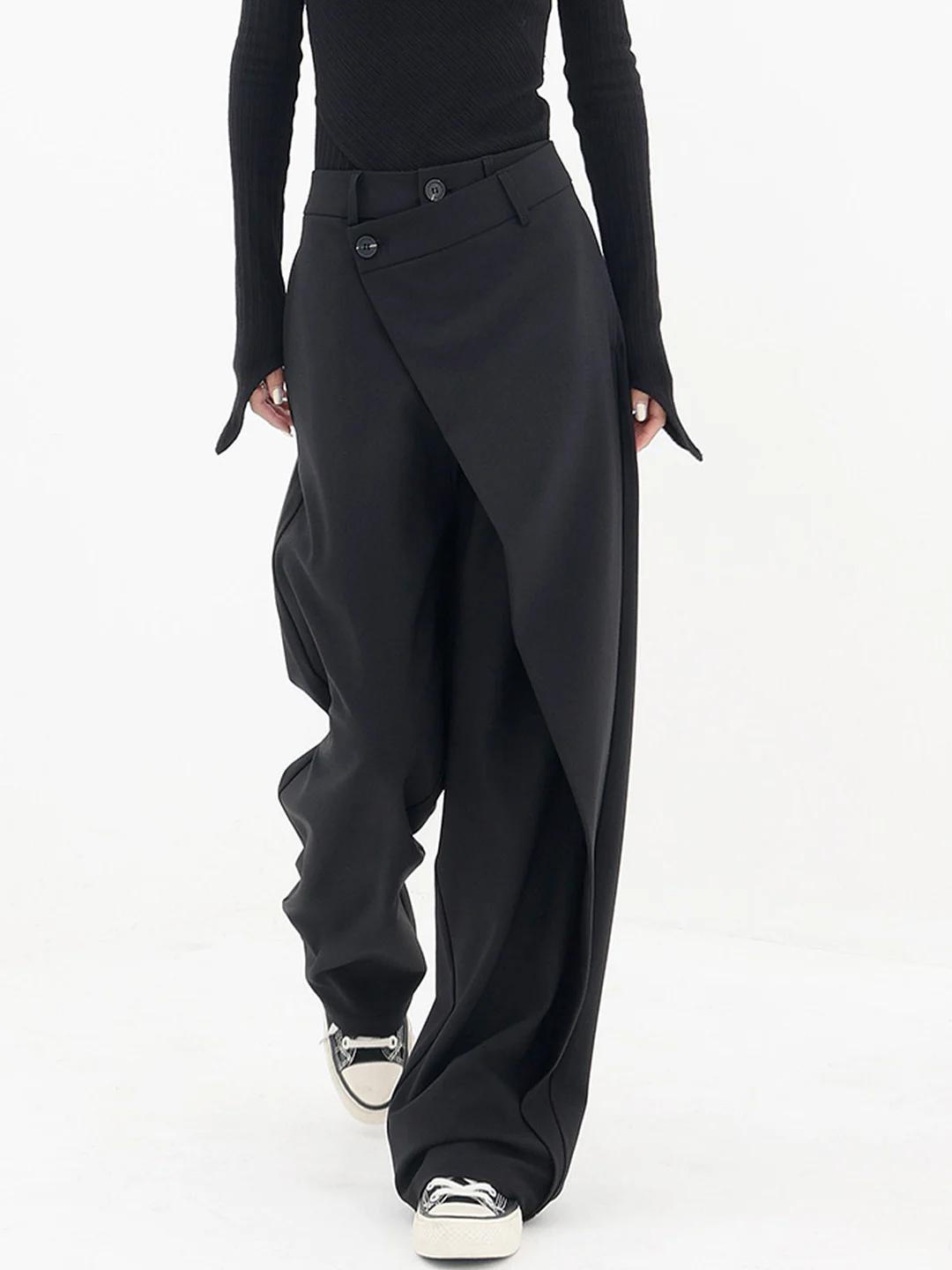 Ariana | Women's Baggy Trousers With Asymmetrical Waist Design 1