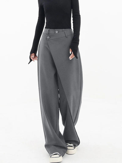 Ariana | Women's Baggy Trousers With Asymmetrical Waist Design 7