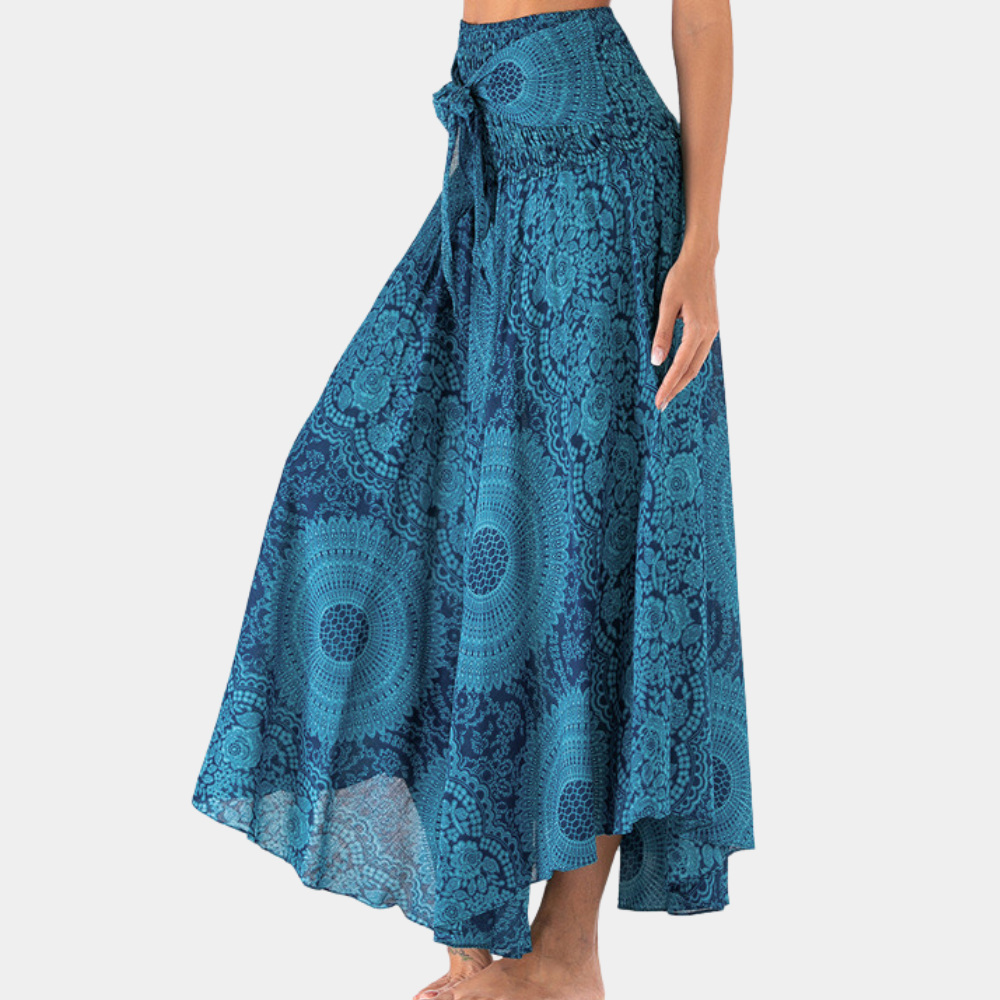 Women's Maxi Skirt Bohemian Floral Print Lightweight-4