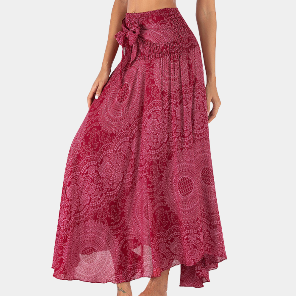 Variant image for Women's Maxi Skirt Bohemian Floral Print Lightweight-21