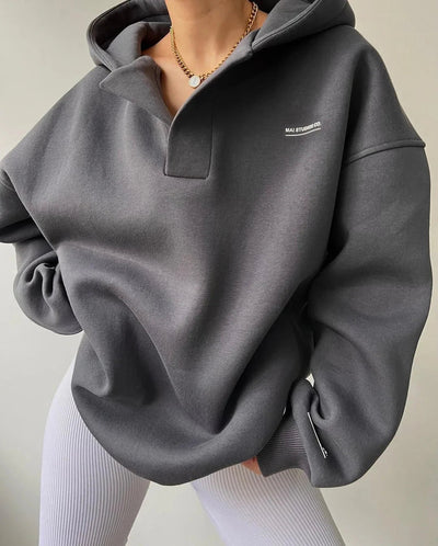 Candice | Women's Oversized Hoodie With Notch Neck 3