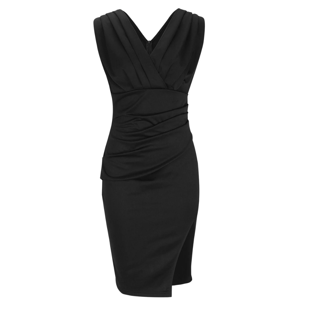 Carmen | Women's Black Cocktail Dress Slim Silhouette 1