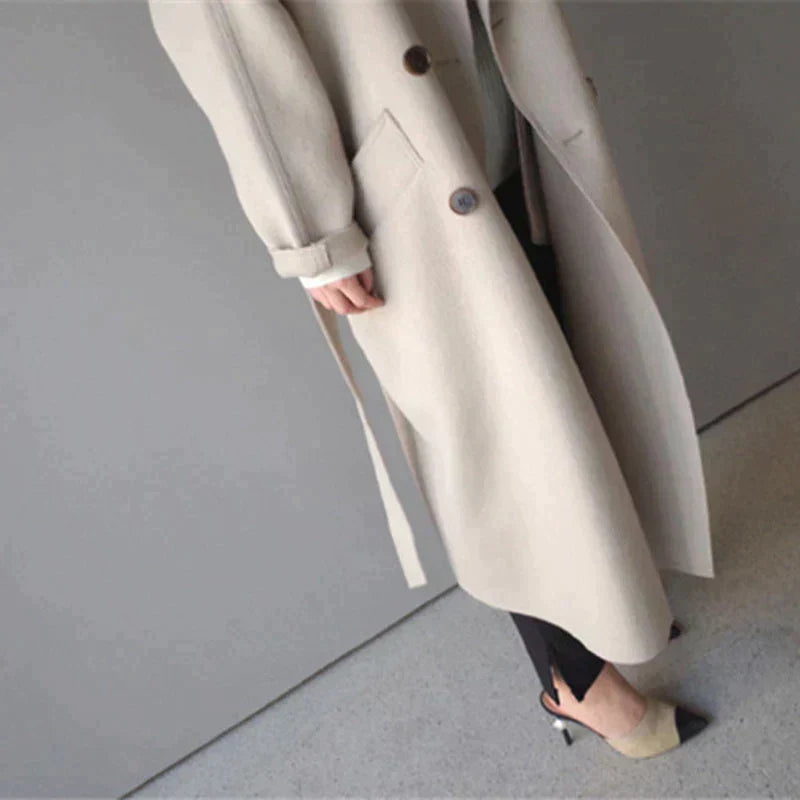 Darcy | Women's Long Wool Blend Trench Coat 4