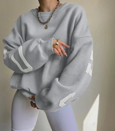 Donna | Women's Oversized Sweatshirt With Graphic Letter Design 10