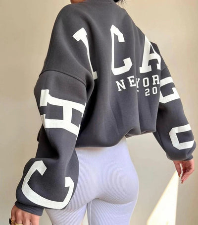 Donna | Women's Oversized Sweatshirt With Graphic Letter Design 2
