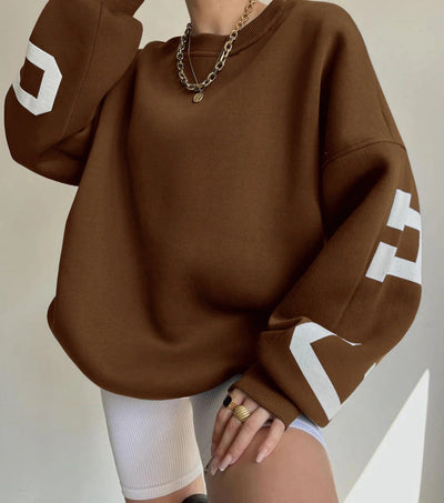 Donna | Women's Oversized Sweatshirt With Graphic Letter Design 5