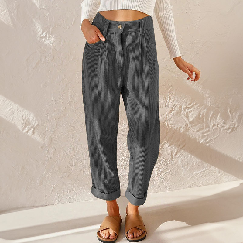 Elise | Women's Casual Corduroy Pants With Elastic Waistband 3
