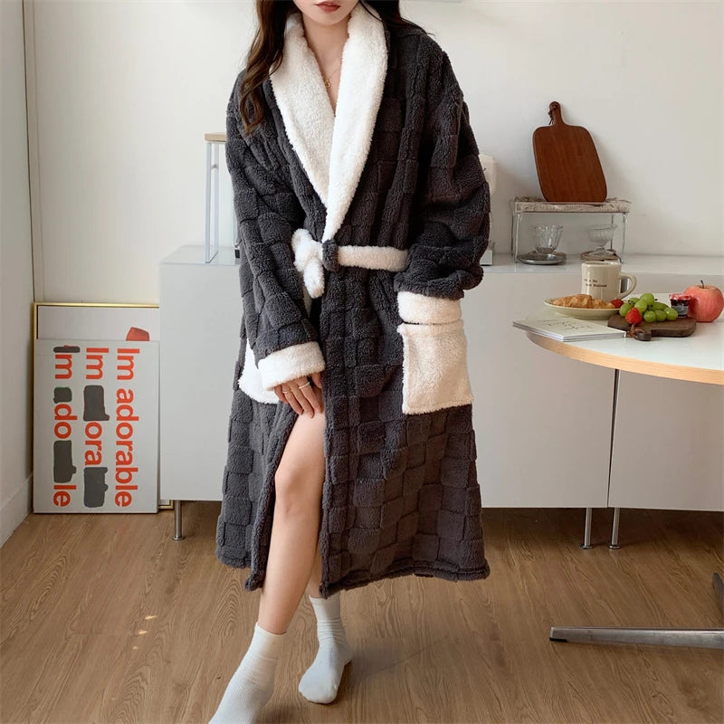 Esmee | Feline Flannel Bathrobe Thicker Design 3