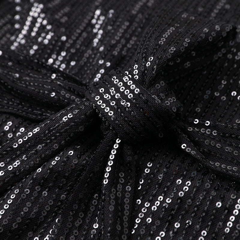 Felicia | Women's Black Glitter Party Dress Above Knee 6