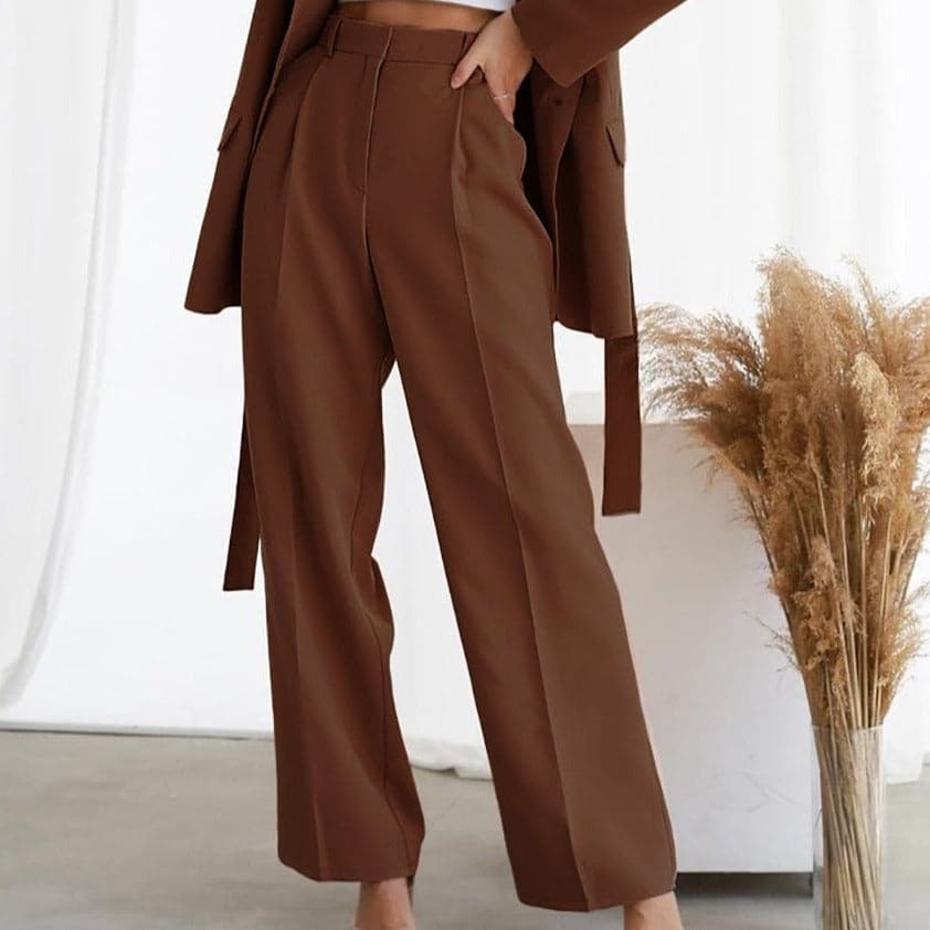 Harper | Women's High-Waisted Wide-Leg Pants With Pleats 1