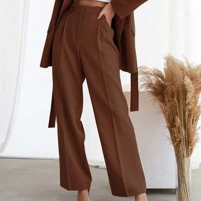 Harper | Women's High-Waisted Wide-Leg Pants With Pleats 1