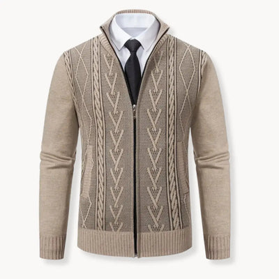 Henry | Men’s Cardigan With Zip Closure Ribbed Collar 4