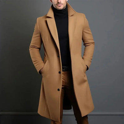Henry | Men’s Overcoat With Button Closure Mid-Thigh Length 0