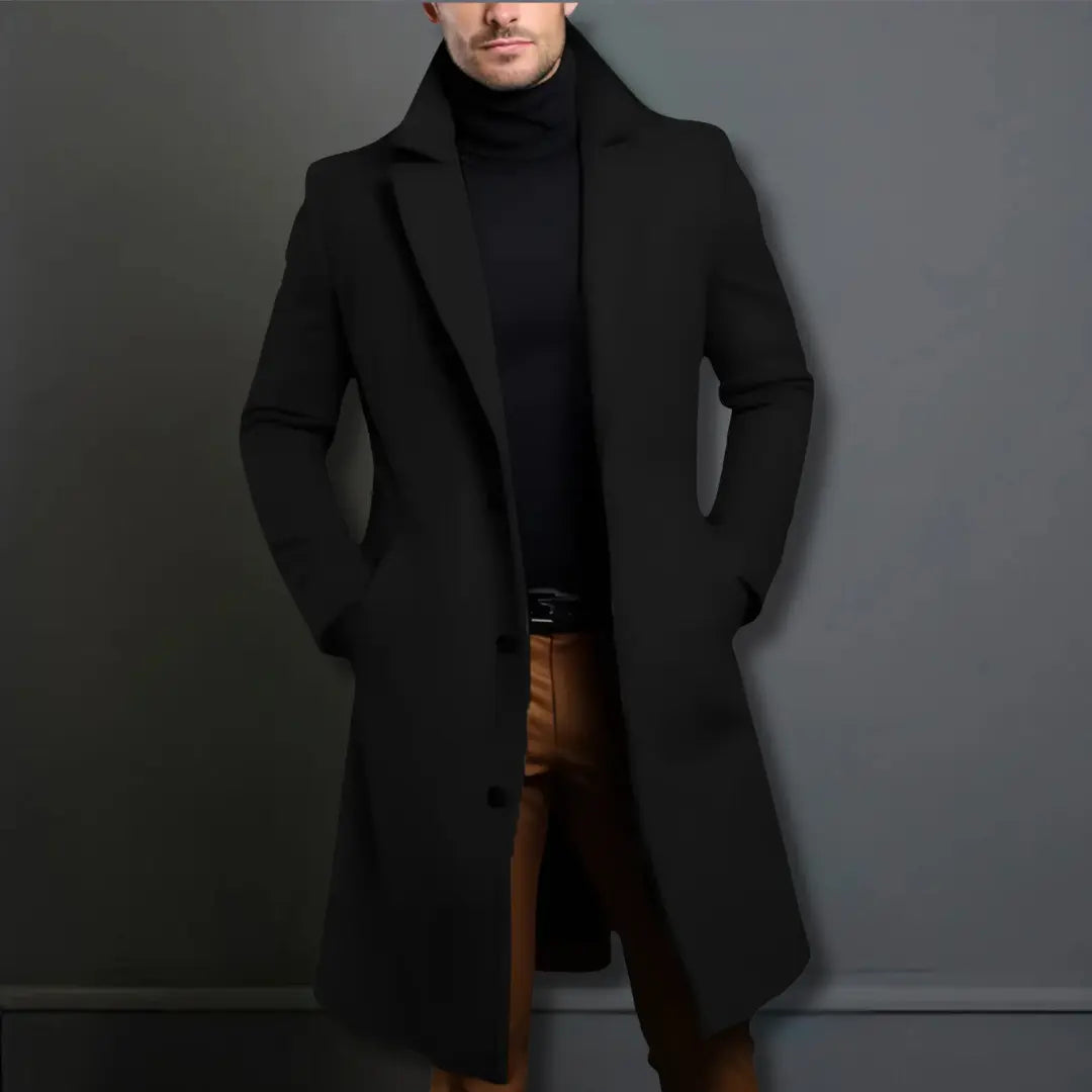 Henry | Men’s Overcoat With Button Closure Mid-Thigh Length 5