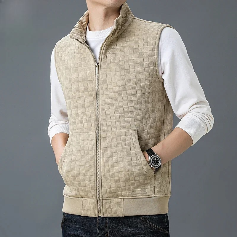 Henry | Men’s Zip Vest With Raised Grid Texture 1