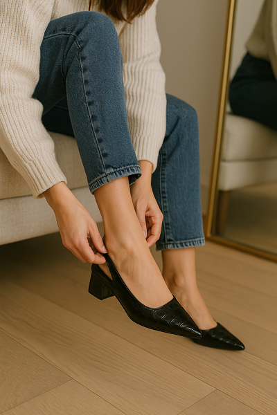 Lara | Slingback Heels Croco-Look 1