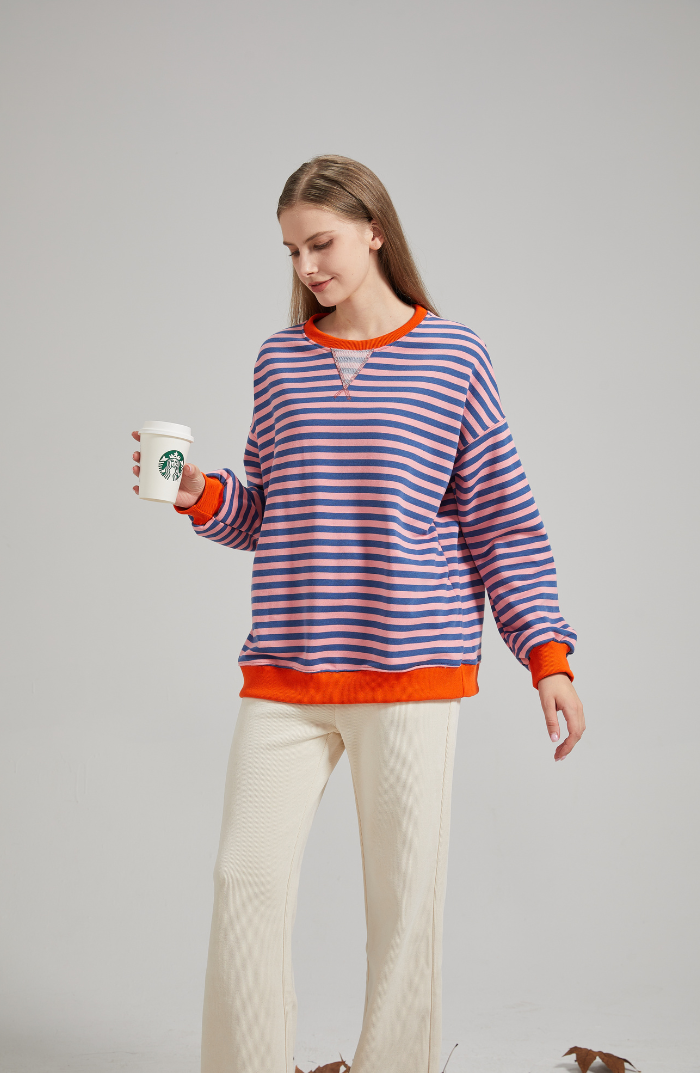 Lena | Women's Oversized Striped Sweater 12