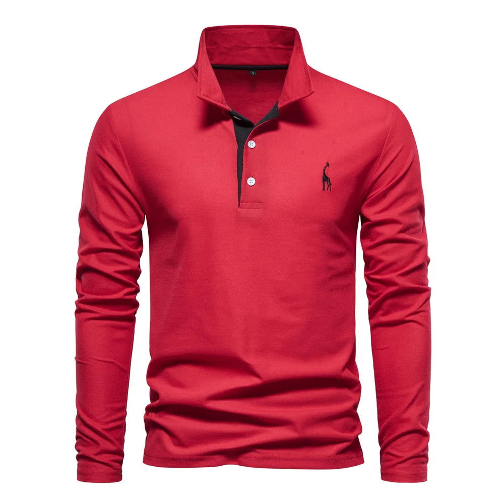 Liam | Long Sleeve Polo Shirt With Buttons 0