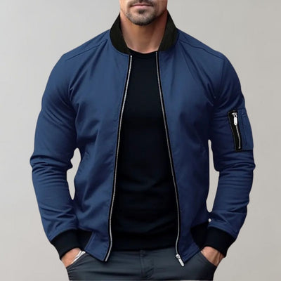 Liam | Men’s Bomber Jacket With Zipper Ribbed Cuffs 0