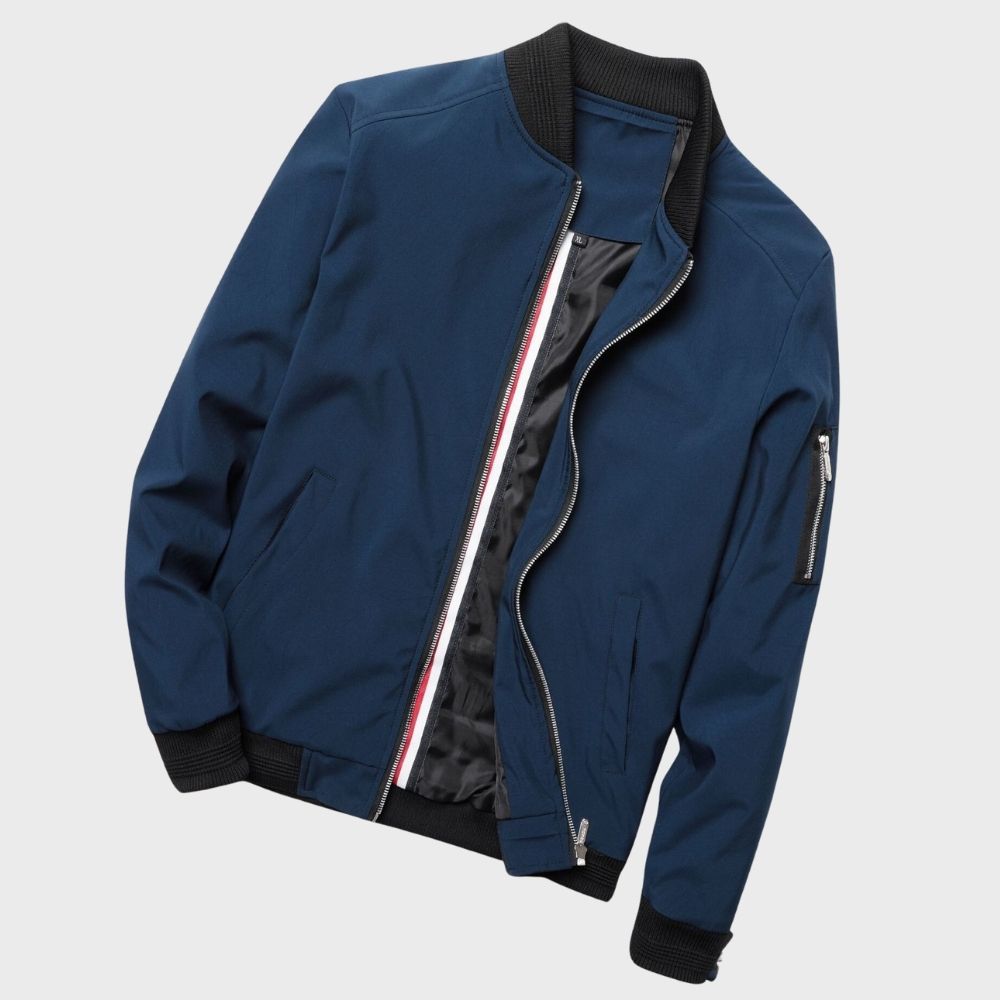 Liam | Men’s Bomber Jacket With Zipper Ribbed Cuffs 1