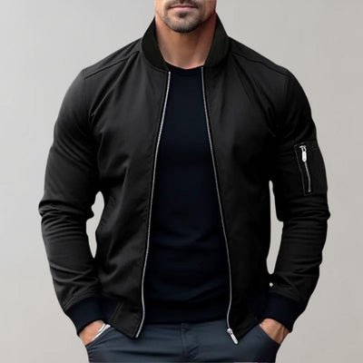 Liam | Men’s Bomber Jacket With Zipper Ribbed Cuffs 6