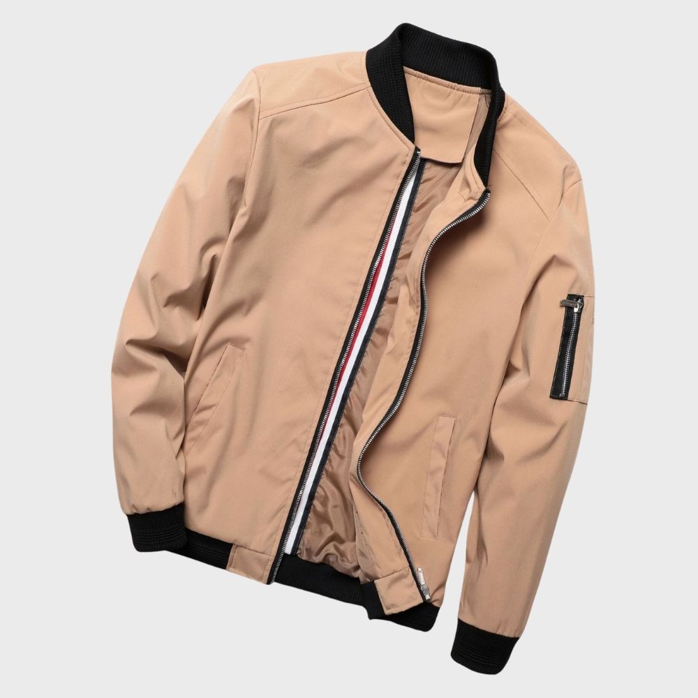 Liam | Men’s Bomber Jacket With Zipper Ribbed Cuffs 8