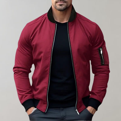 Liam | Men’s Bomber Jacket With Zipper Ribbed Cuffs 9
