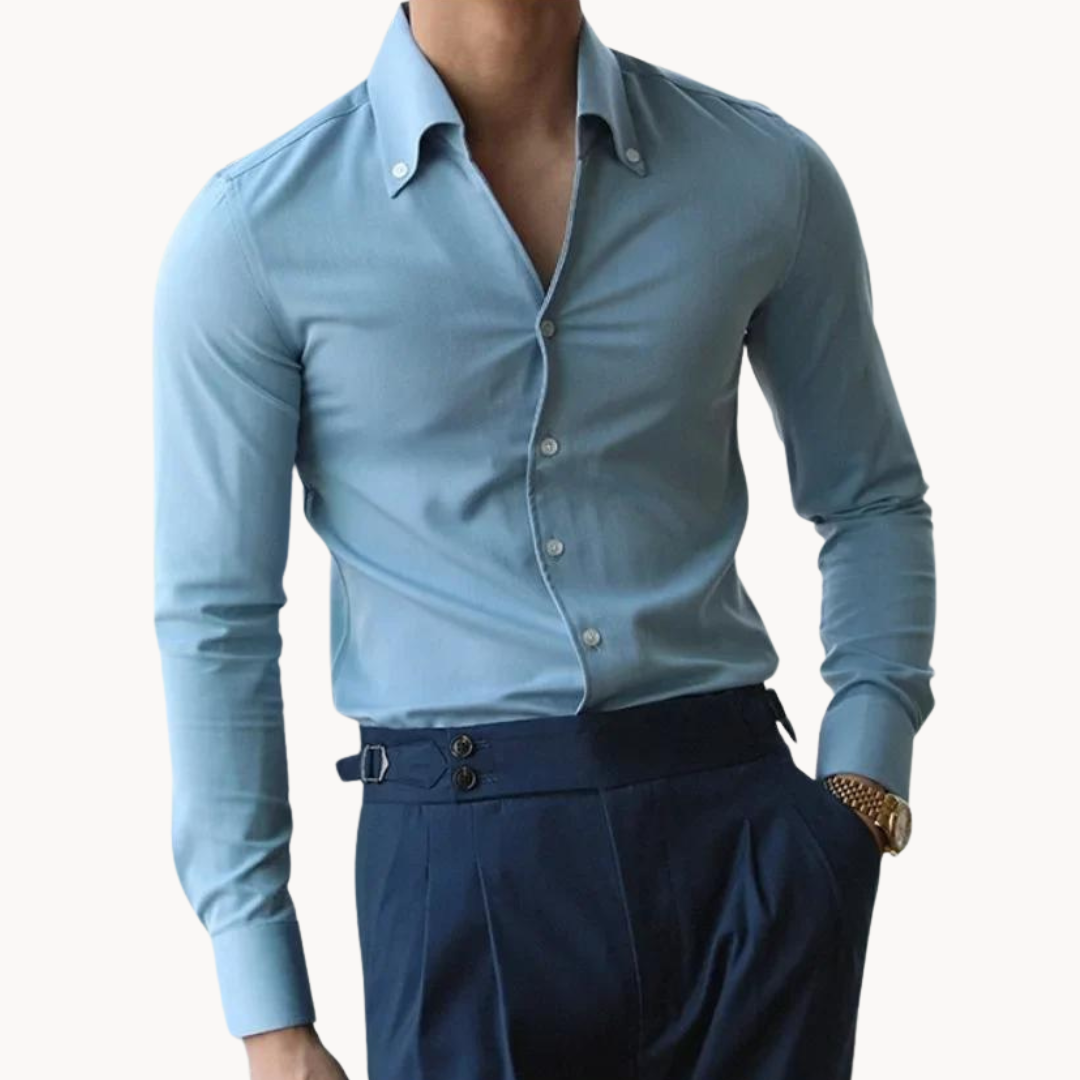 Liam | Men’s Button Front Shirt Soft Texture 0