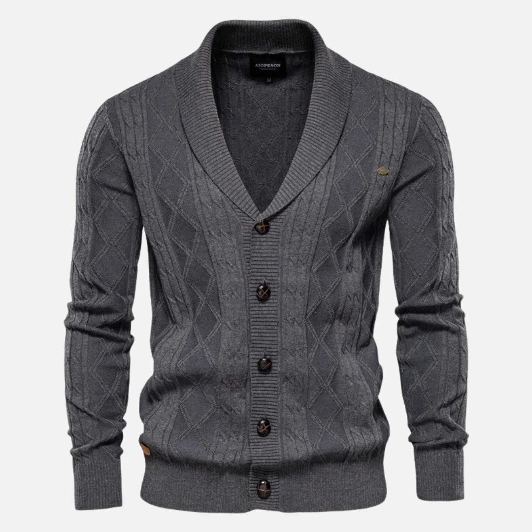 Liam | Men’s Cardigan Argyle Pattern Lightweight 0