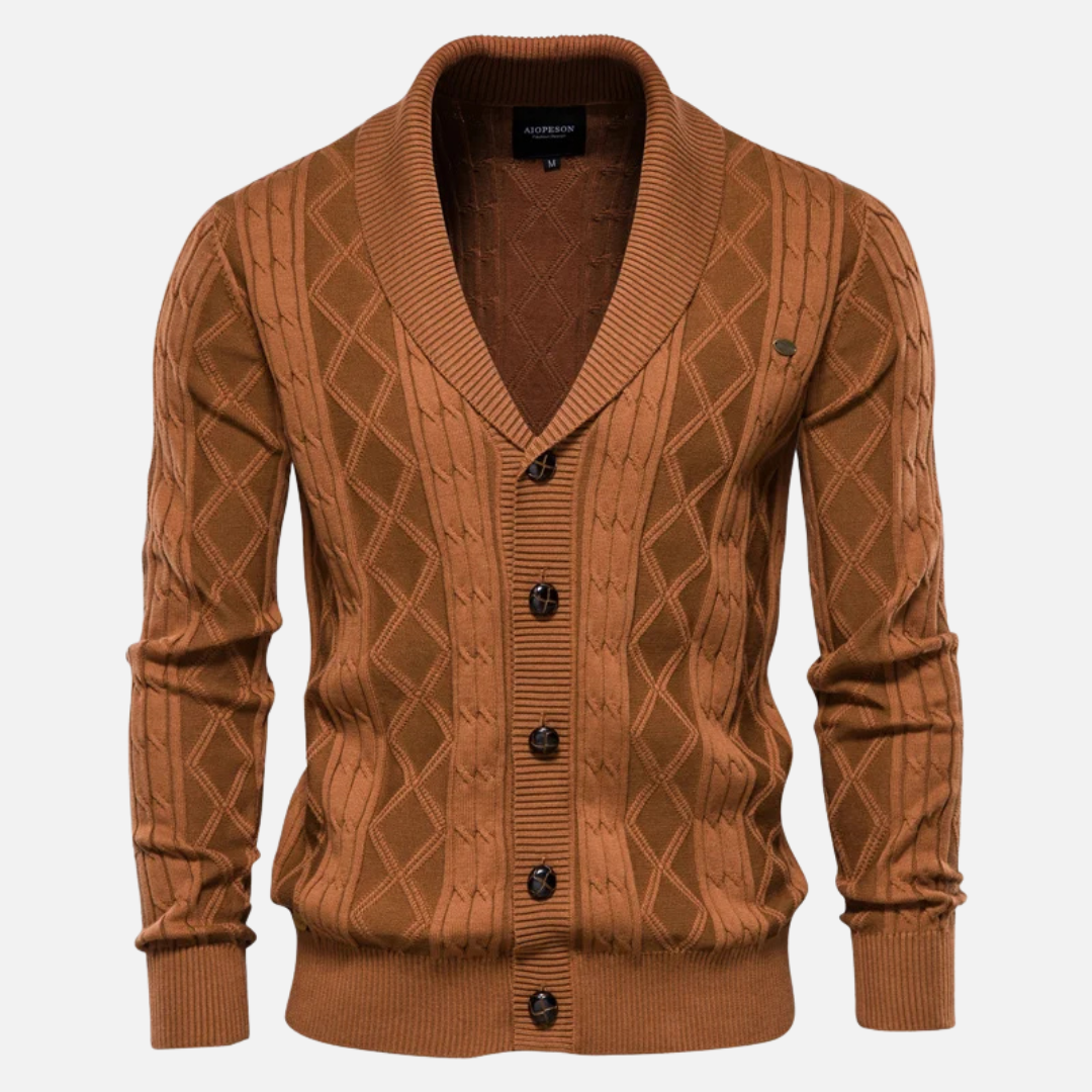 Liam | Men’s Cardigan Argyle Pattern Lightweight 9