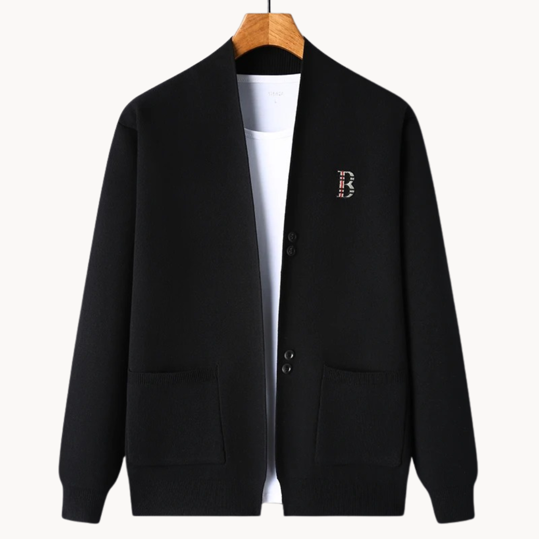 Liam | Men’s Cardigan With Ribbed Shoulders 3