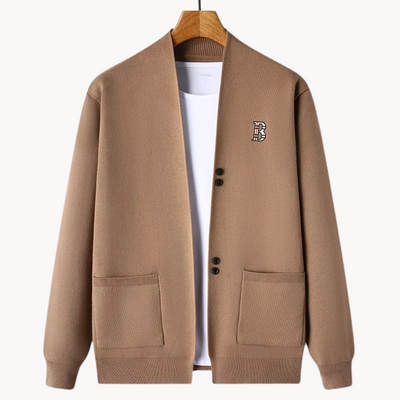 Liam | Men’s Cardigan With Ribbed Shoulders 4