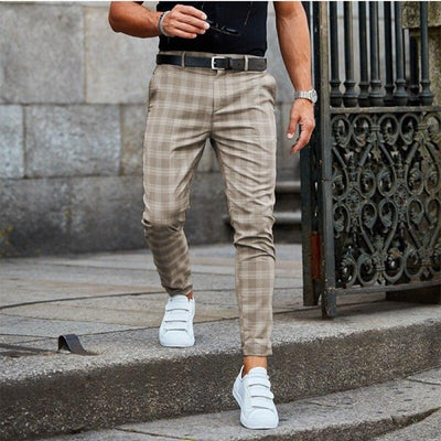 Liam | Men’s Chino Pants Checked Pattern Flexible Shape 0