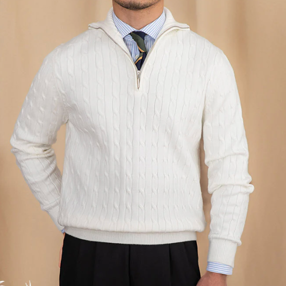 Liam | Men’s Sweater Half-Zip Cable Knit 4