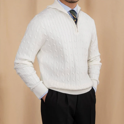 Liam | Men’s Sweater Half-Zip Cable Knit 7