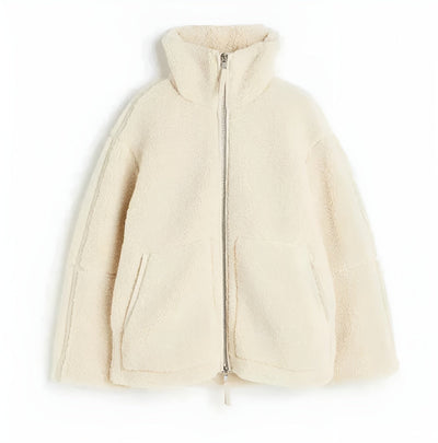 Lily | Women's Oversized Fleece Jacket With Zip and Pockets 0