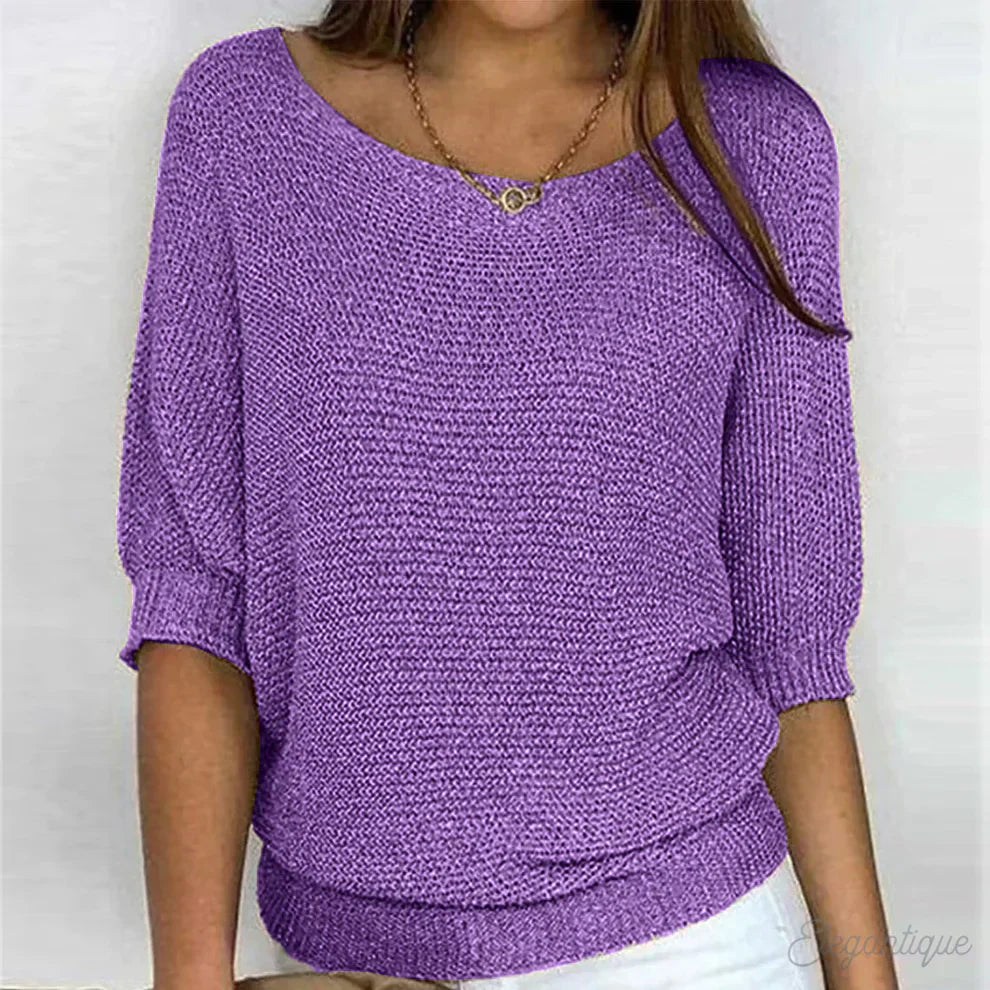 Louisa | Women's Jumper With Elegant Knitted Pattern 7