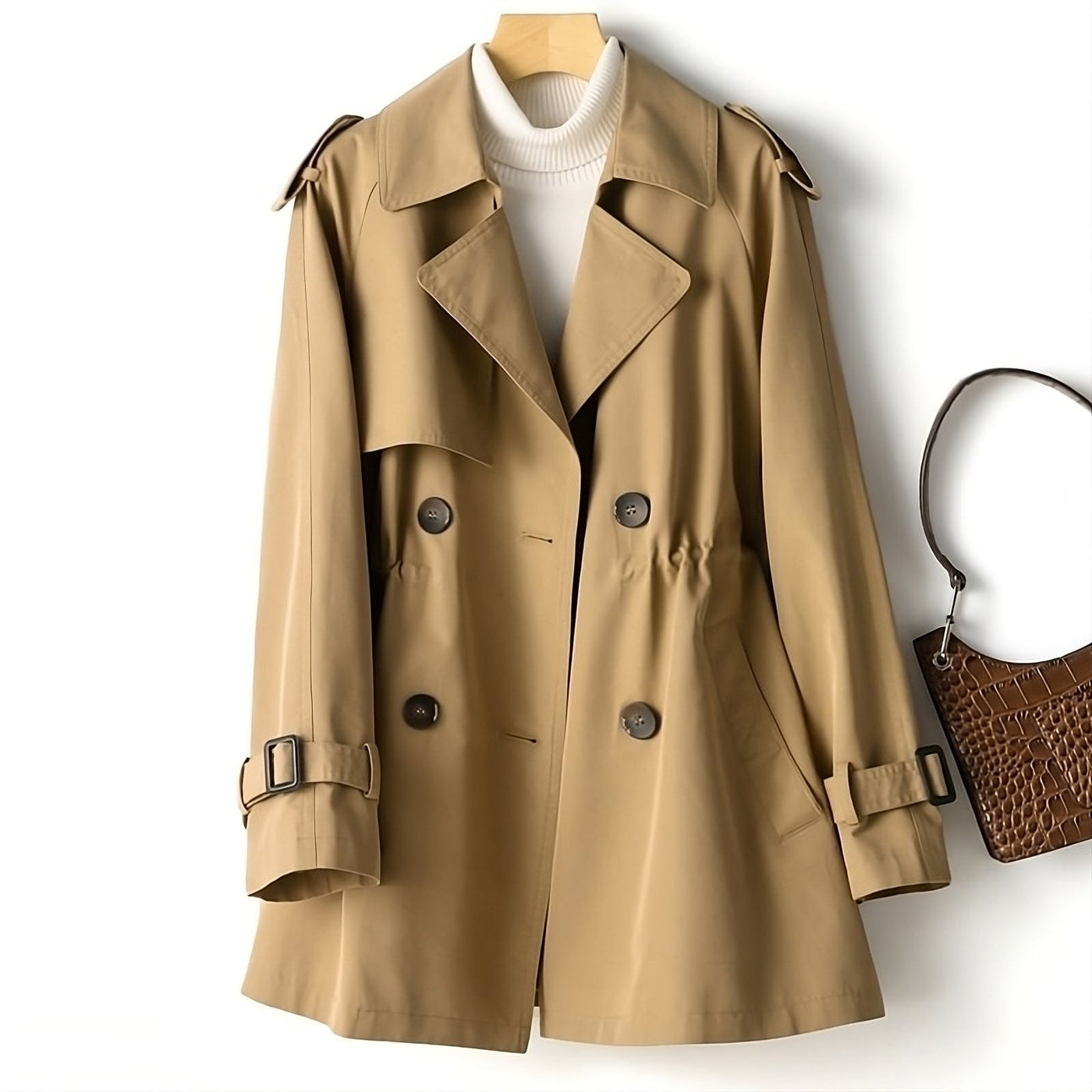 Matilda | Women's Long Trench Coat in Autumn Tones 0