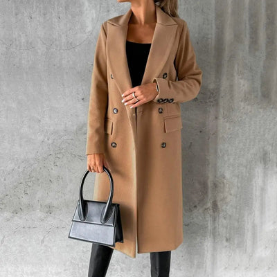 Mia | Women's Trench Coat Knee-Length Black Beige Navy 1