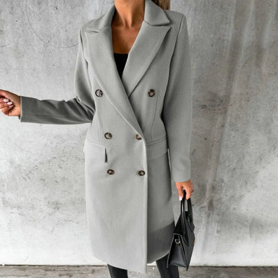 Mia | Women's Trench Coat Knee-Length Black Beige Navy 2