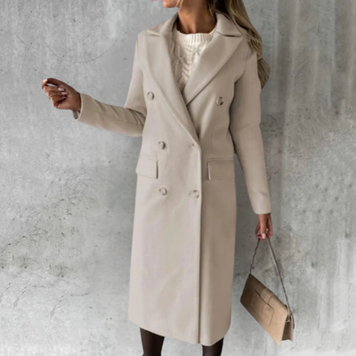 Mia | Women's Trench Coat Knee-Length Black Beige Navy 4