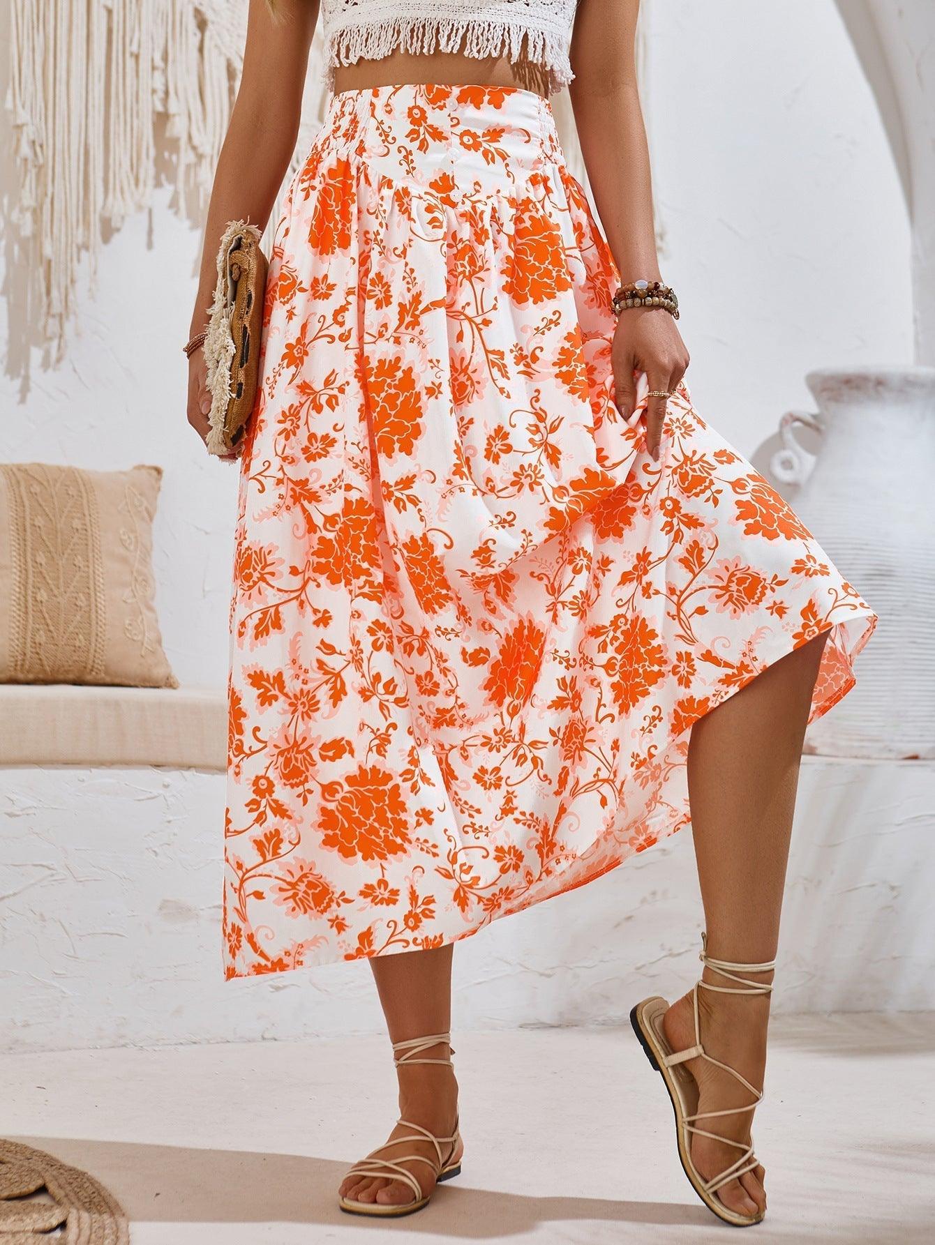 Variant image for Women's Maxi Skirt Floral Print Cotton-9