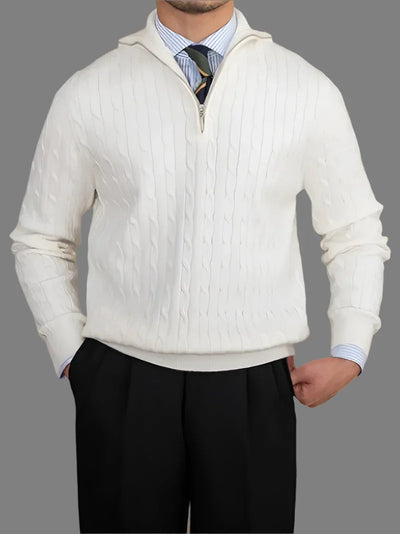 Oliver | Men’s Sweater Quarter Zip Cable Knit 3