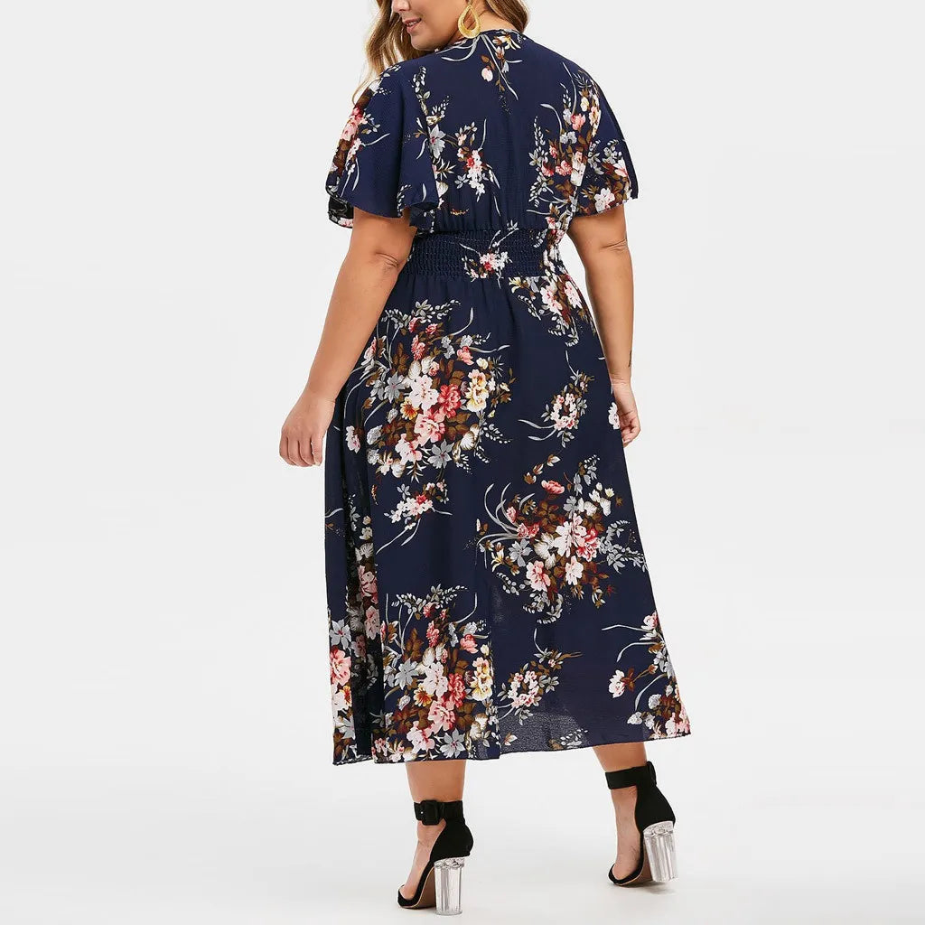 Olivia | Plus Size Floral Chiffon Dress 7