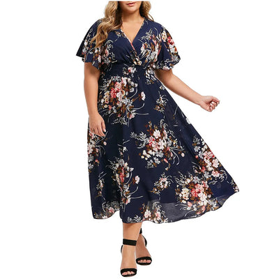 Olivia | Plus Size Floral Chiffon Dress 8