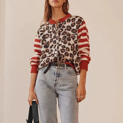 Philomena | Women's Leopard Print Button Cardigan 3