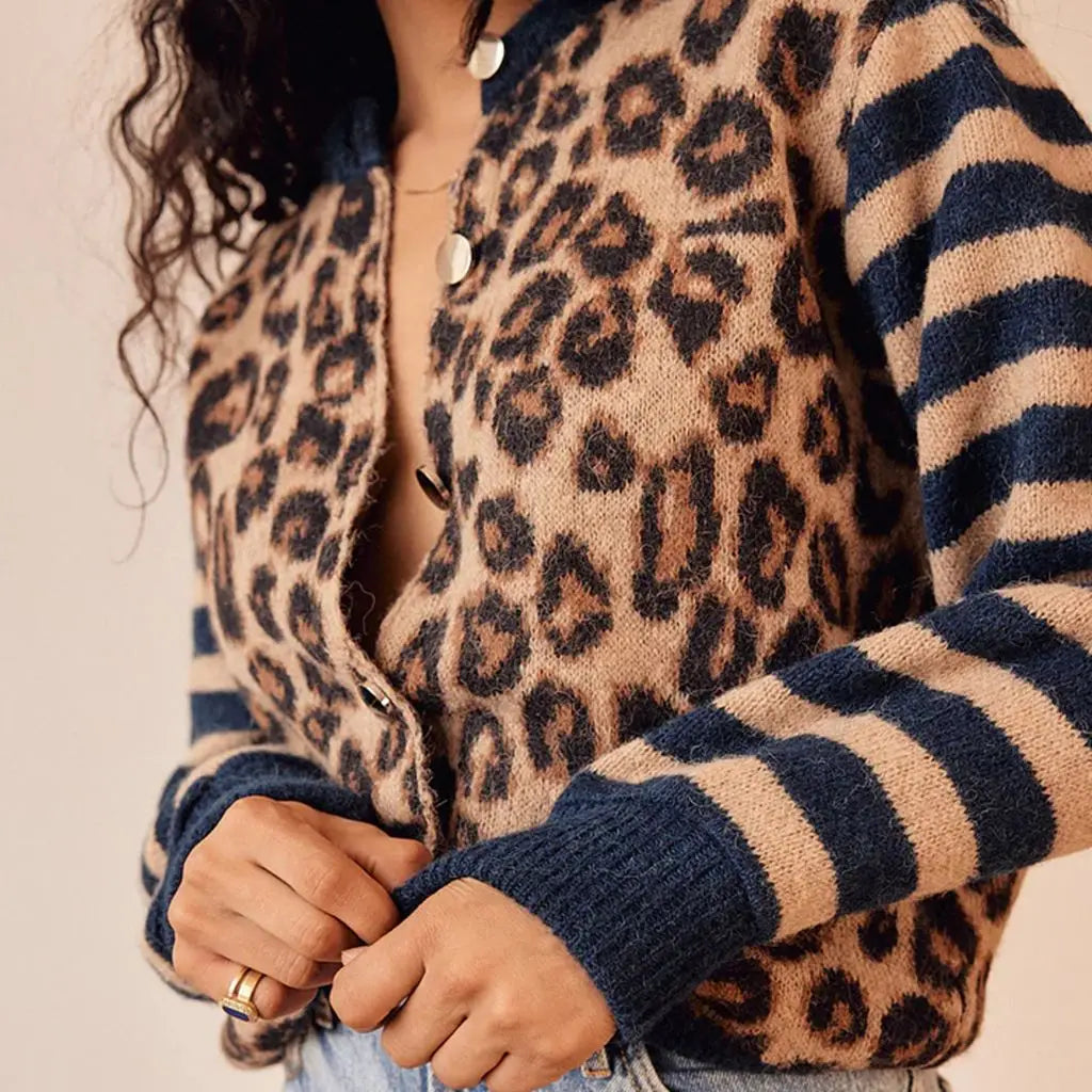Philomena | Women's Leopard Print Button Cardigan 5