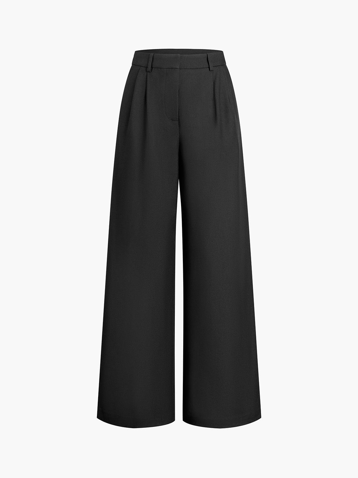 Rosemary | Women's High-Waisted Wide Leg Trousers With Pleats 5